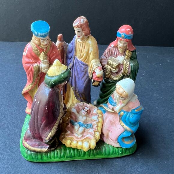 Vintage International Bazaar Ceramic Nativity Set #44156224WG - Picture 1 of 13